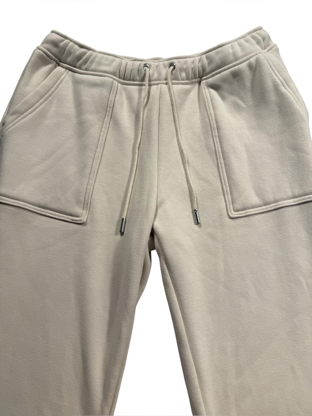 Banana Republic XS Knit Velour Cream Ivory Jogger Cozy Sweatpants Travel Lounge - Picture 2 of 9